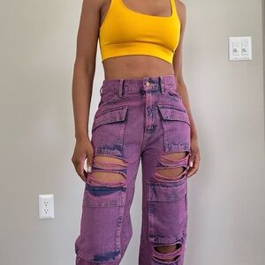 Distressed Purple Women's Jeans